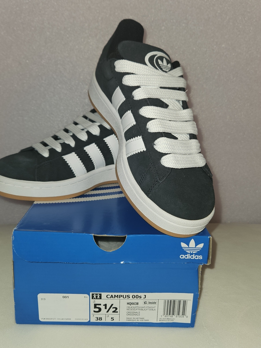 adidas Campus 00s J Men’s Black & White Suede Sneakers
